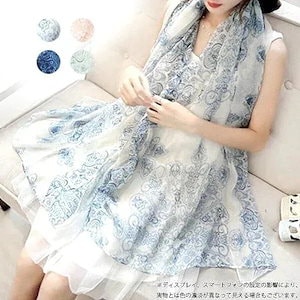 2026福袋-ストール 花柄 薄手 ロング ガーゼ やわらかい レディース UVカッ ト ショール ス1483贈り物