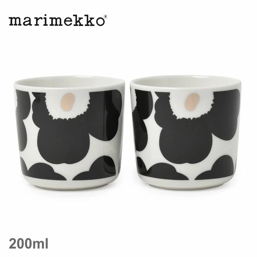Unikko コーヒーカップセット 200ml 72780 雑貨 キッチン ブランド 北欧 おしゃれ 人気 定番 花柄 総柄 ウニッコ プレゼント ギフト 贈り物 引出物 ペアカップ