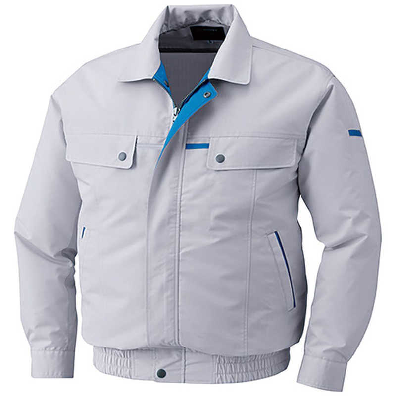 空調服　綿・ポリ混紡脇下マチ付き ウェアのみ シルバー L　KU90450C06S3