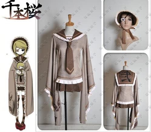 コスプレ 衣装 千本桜 鏡音リン 風 着物風 制服 【L160165c / ベージュ色】 VOCALOID ボーカロイド 高品質