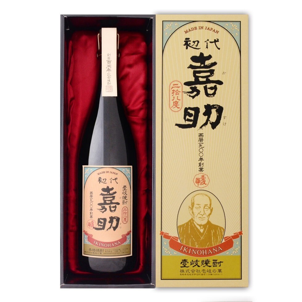 1回のご注文で6本まで6本まで送料1本分限定数量壱岐の華初代　嘉助プレミアム百年ボトル白麹28度1800ml瓶麦焼酎メーカー長崎県：(株)壱岐の華