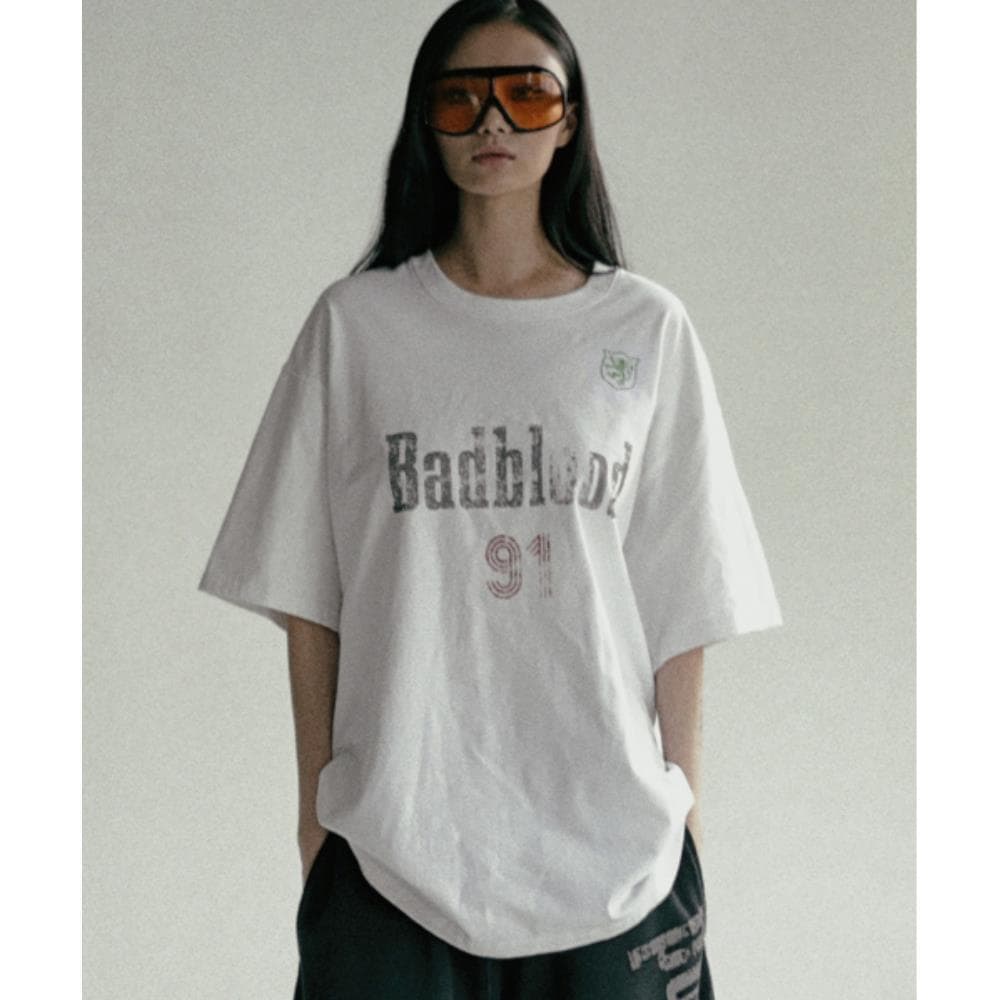 BADBLOOD Sun Faded2 12 T-Shirt White w-tee24-111