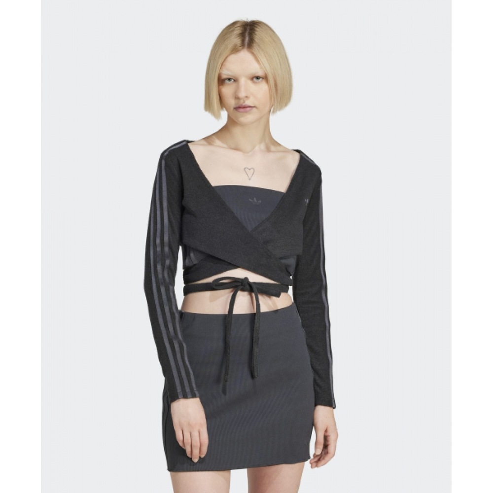 アディダスラップアラウンドカーディガン-ブラック/JN3011