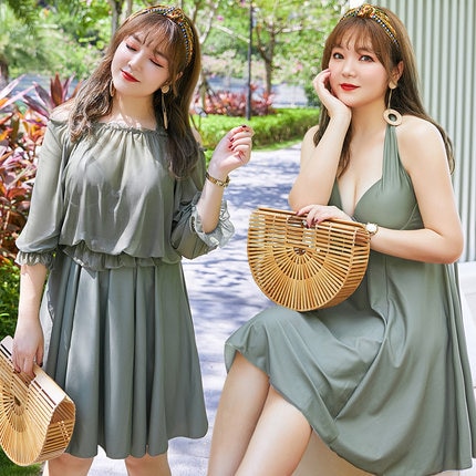 水着 大きいサイズ レディース 体型カバー ぽっちゃり ワンピース 痩せる オトナ女子df001t2