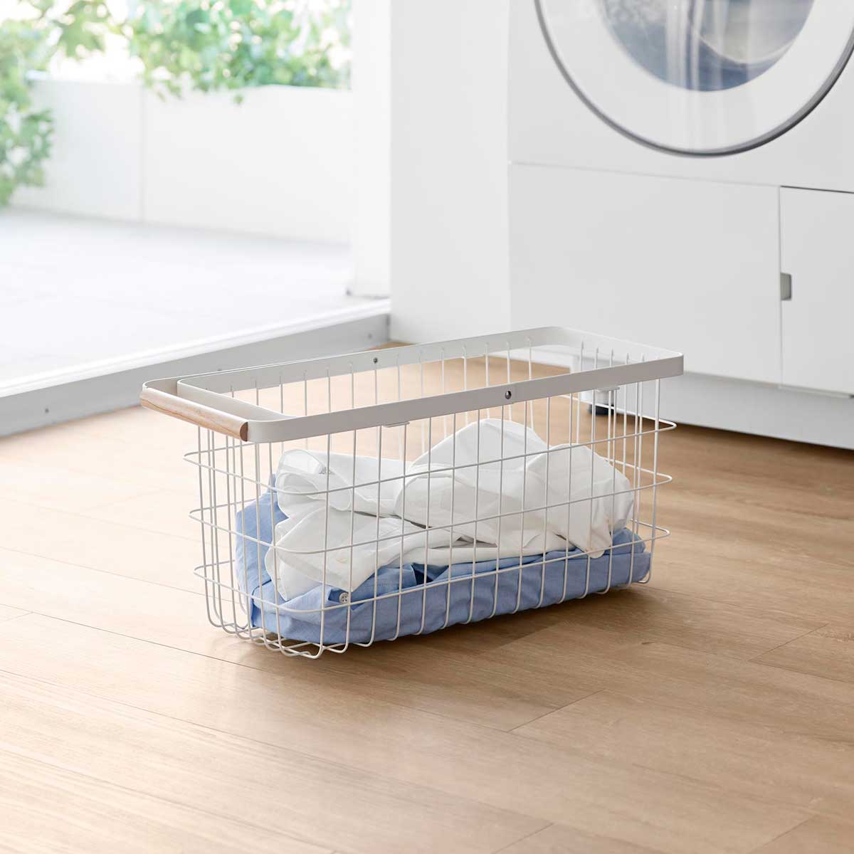 洗濯カゴ 山崎実業 tosca トスカ ランドリーバスケット スリム M 10377 ホワイト