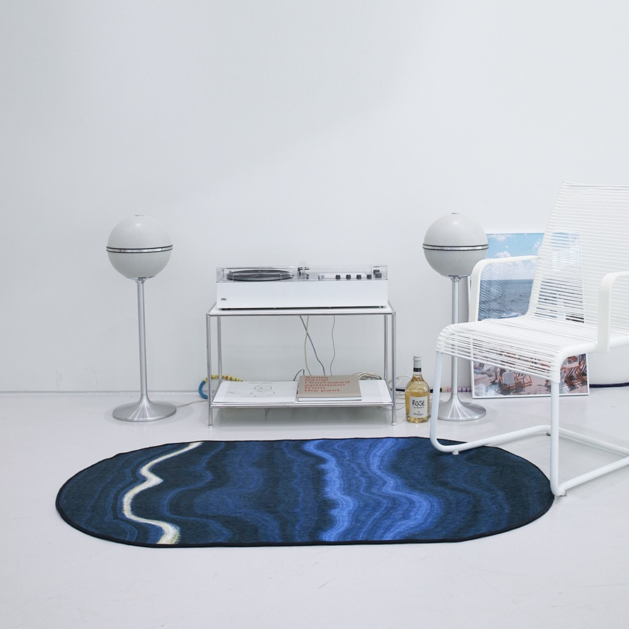 韓国 デイドリーマ ポイントカラー ユニークパターン 楕円形 ラグ FELT0039 85X150CM