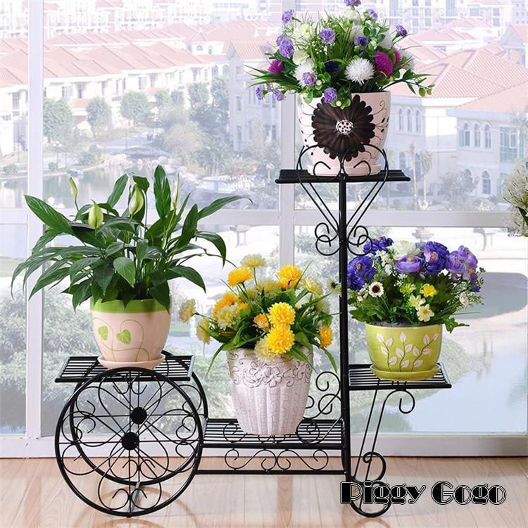 プランタースタンド フラワースタンド ガーデンラック 鉢スタンド 植木鉢 棚 花台 鉢植え ベランダ アイアン ガーデニング 庭飾り 花置き棚カート形