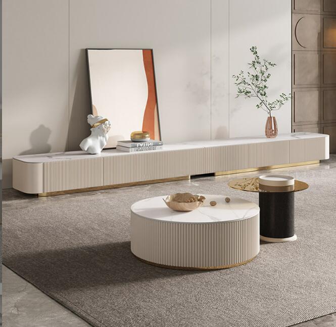 モダンシンプル テレビキャビネットコンビネーション北欧リビングテレビキャビネット大小家庭用フロアキャビネット　明高級カーキ色フロアキャビネット3.6mi