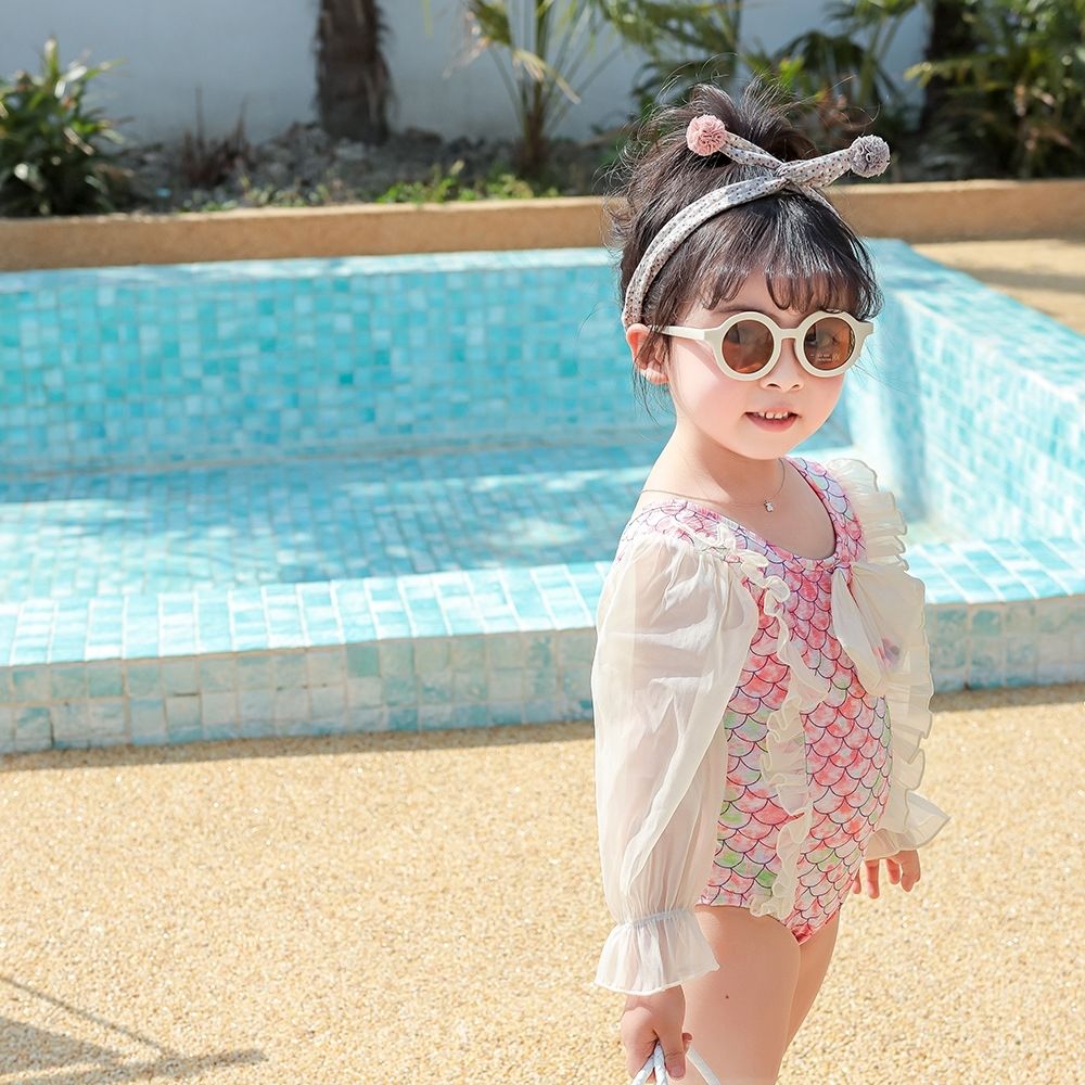 水着キッズ 女の子 子供水着ワンピースサマードレス小中学生プリンセス水着 韓国ファッション