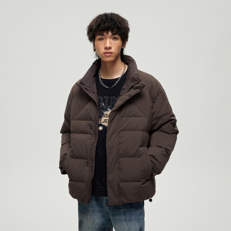 秋冬 コーデ メンズ 服 シンプル ファッション オシャレ 大人 かっこいい 大きいサイズ ストリート 紳士服 レトロ 無地 防風 スタンドカラー カジュアル ジャケット レター プリント ダウン