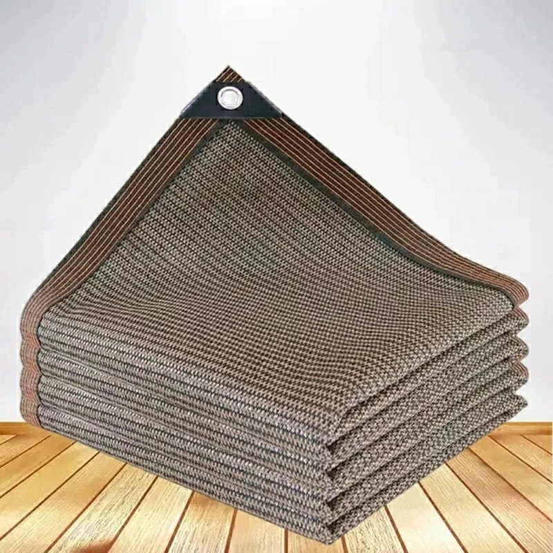 【20点セット】無料サンシェード 日除けシェード 日よけシェード 大型 7m2m コーヒー色 遮熱ネット 日除け