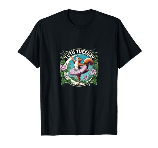 チュチュ 火曜日 バレリーナ リス イラスト バレエ教室 Tシャツ