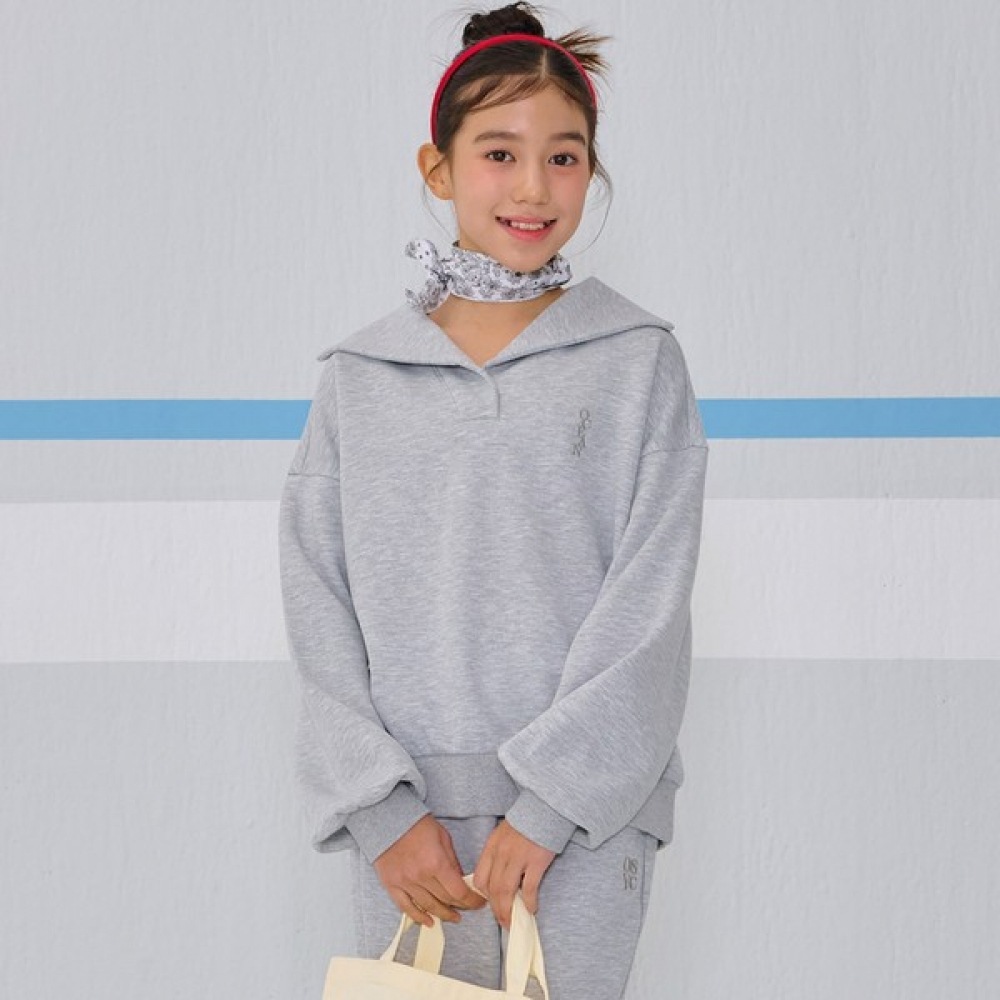[オーシャンスカイ] 女の子用ワイドカラースウェットシャツ-EAJG5152B0B