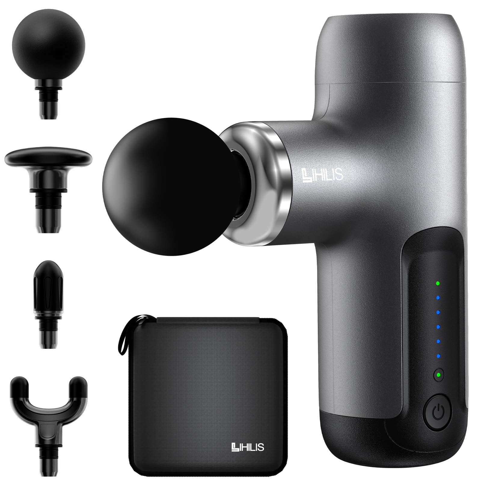 筋膜リリースガン (整体院長監修) ハンディガン AI自適応モード付き LIHILIS (業界最強 小型軽量筋膜ガン) きんまくリリース電動ガン 6段階超強力振動 静音 340g超軽量 Type-C急