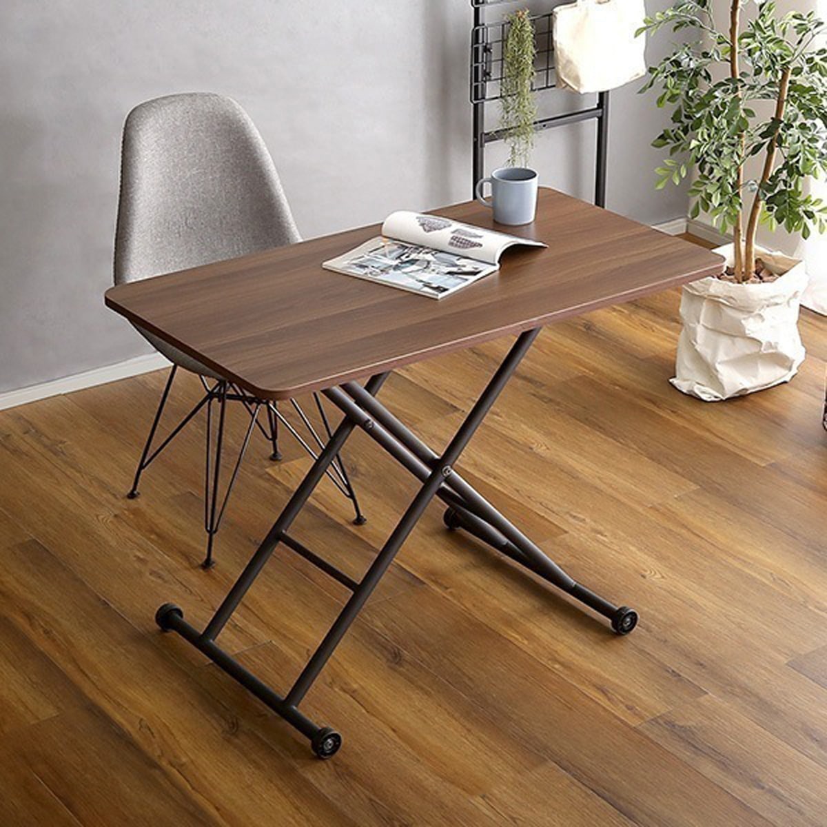 折りたたみ式 無段階ガス圧 昇降テーブル 昇降テーブル 幅100cm テーブル 机 デスク