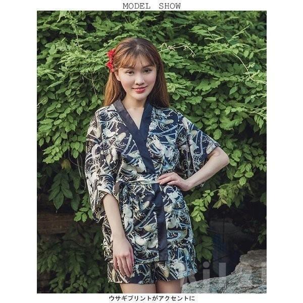 【ROSEBLINK】2点セット甚平レディース浴衣女の子じんべいウサギ夏和服夏服ルームウェア上下セット女性可愛いポケット付き花火大会お祭り部屋着 4,733円