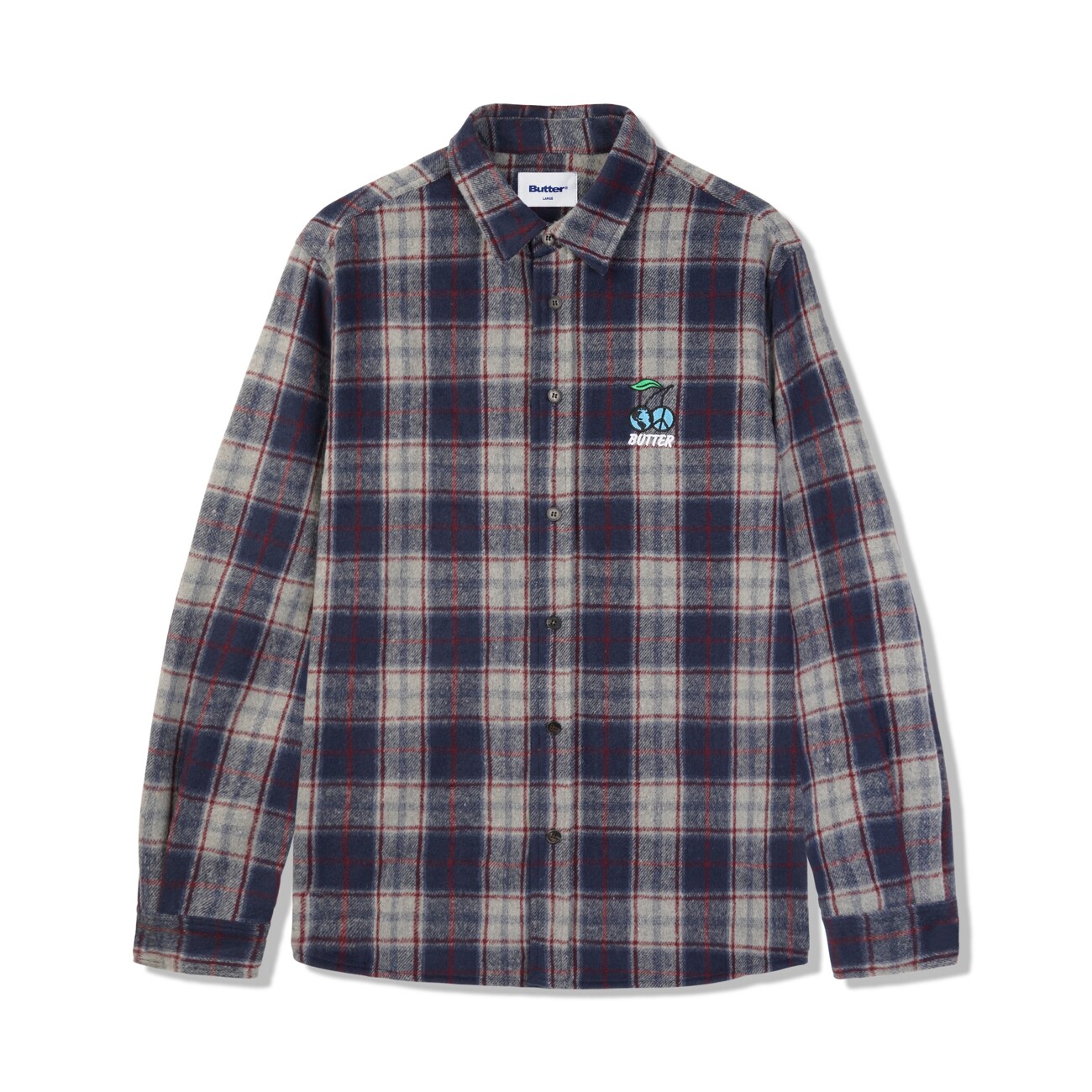 【BUTTER GOODS】 CHERRY FLANNEL SHIRT : NAVY