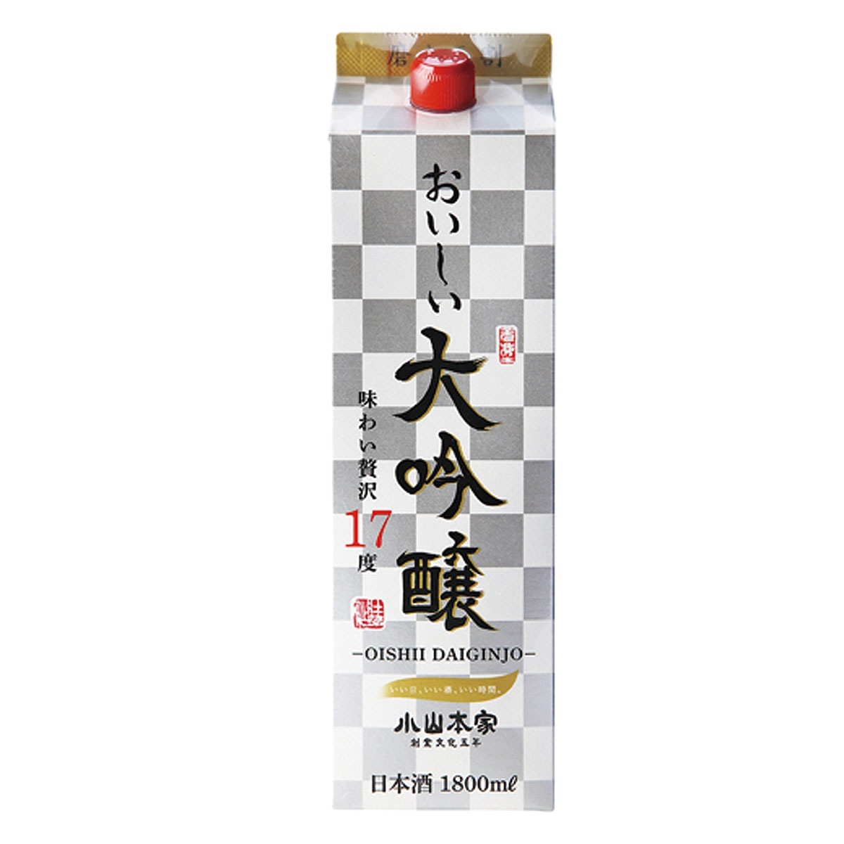 日本酒 小山本家 おいしい大吟醸 17度 パック 1.8L(1800ml) 6本入 1ケース6本