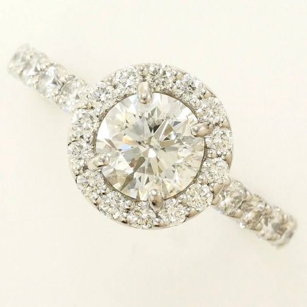 PT950 リング 指輪 12号 ダイヤ 1.002 0.70 SI2 鑑定書 ジュエリー 中古