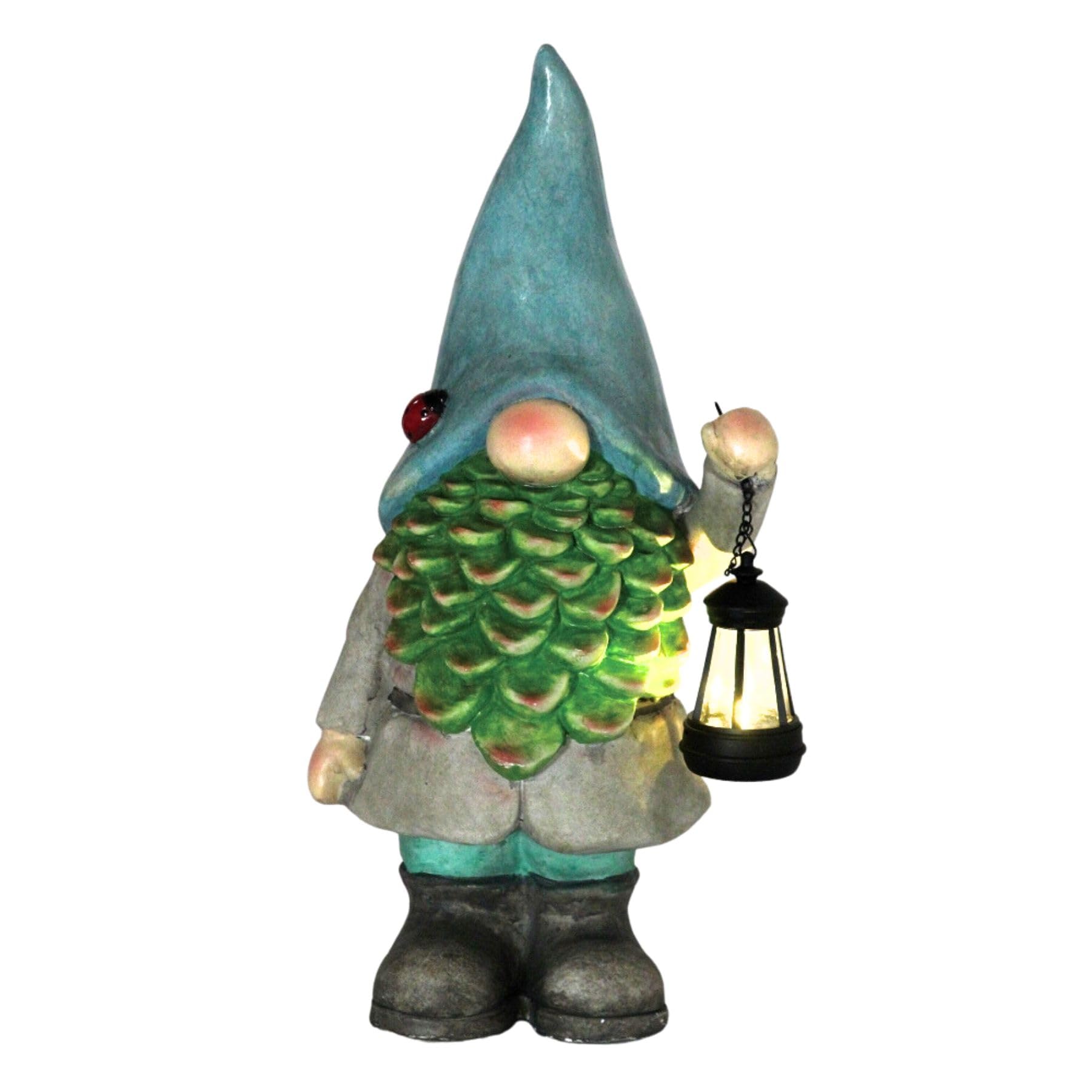 スパイス(Spice) SPICE OF LIFE 光るオブジェ ガーデンノーム ソーラーライトランタンを持ったノーム テントウムシハット 高さ50cm ソーラー充電 屋外可 CNGT5490