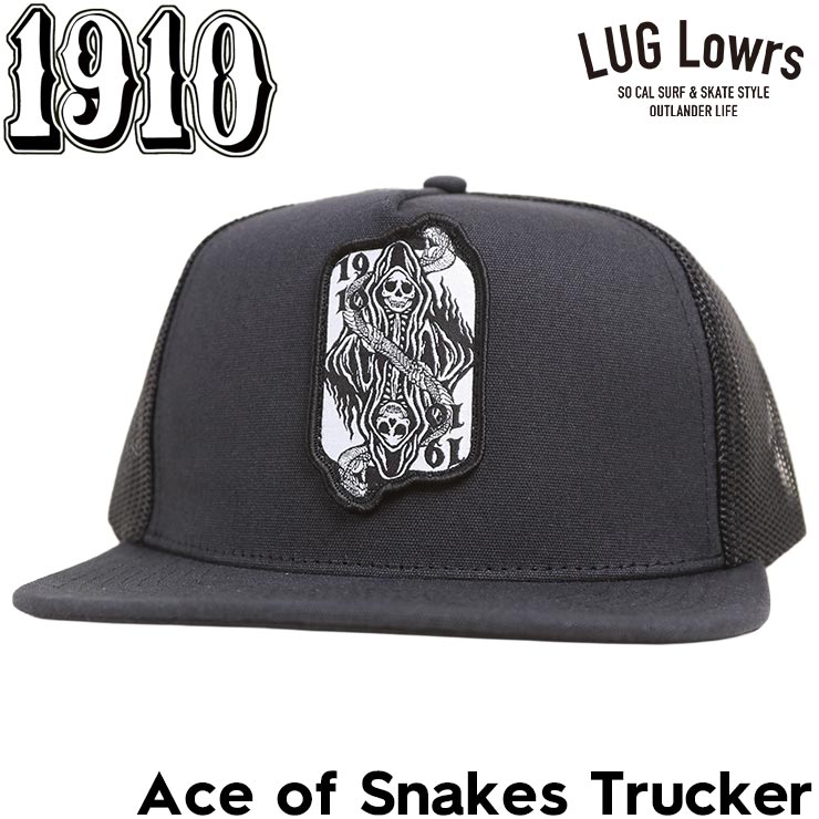 1910 ナインティーンテン Ace of Snakes Trucker メッシュキャップ メンズ キャップ トラッカーキャップ スナップバック 帽子 MS126266 26SP 日本代理店正規品