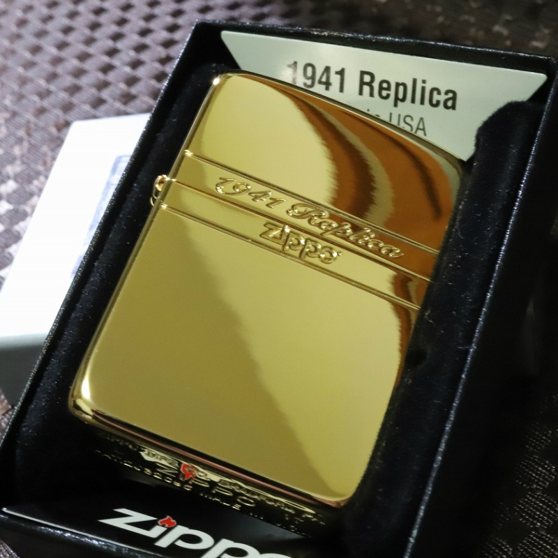 【限定 ZIPPO】 1941レプリカ サイドシェル ゴールド 限定ナンバー入り プレゼント 人気 高級 Zippo ジッポ 金タンク 送料無料 かっこいい