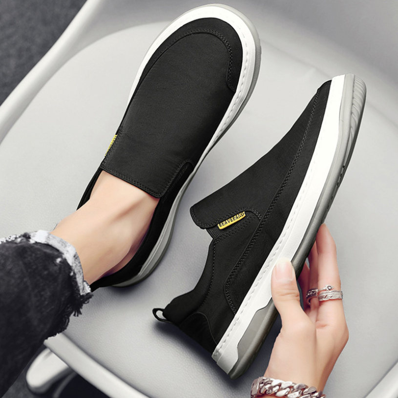 クーポン スニーカー メンズ スリッポン 軽量 ローファー 柔らかい 疲れない カジュアル 履きやすい 通気 キャンバス フラット クッション ウォーキング 日常 春夏秋 お出かけ 室外履き 休暇 蒸