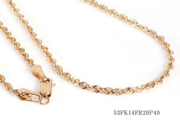 14金製 極太 カットフレンチロープチェーン ネックレスFOCタイプ/2.0:4