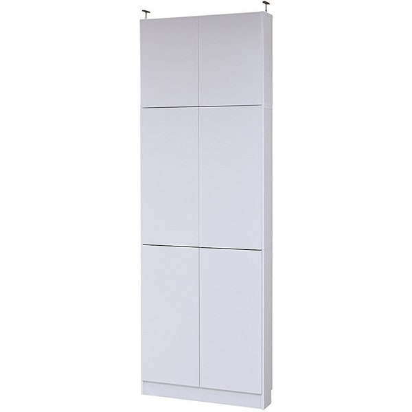 JKプラン FRM-0101DOORSET-WH　MEMORIA 棚板が1cmピッチで可動する 薄型扉付幅81 上置きセット メーカー直送