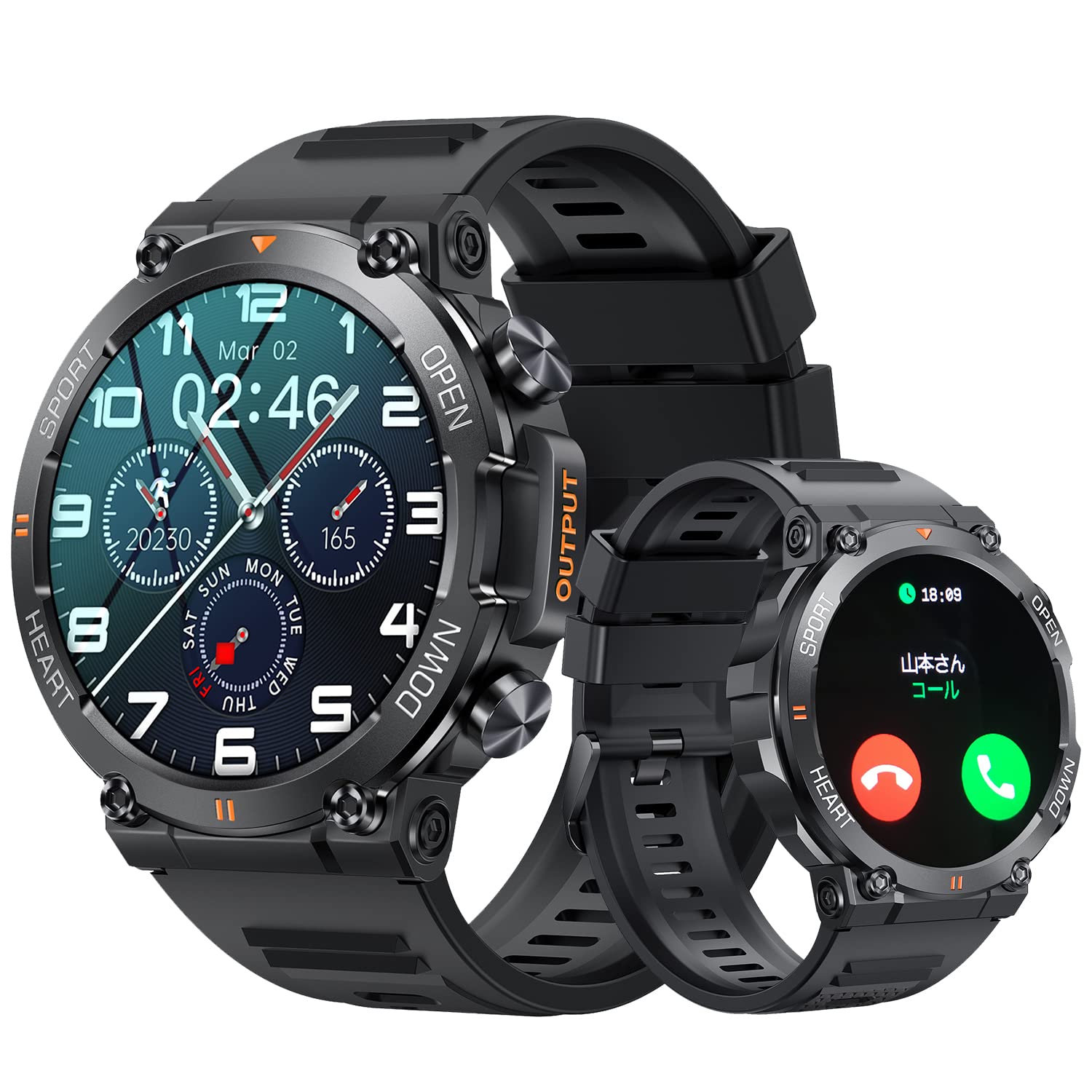 スマートウォッチ 【2024新登場 1.39インチ大画面 軍用規格 Bluetooth通話機能】 音楽再生 スポーツウォッチ 耐衝撃 キズ防止 Bluetooth5.2 腕時計 100＋運動モード 2 5,482円