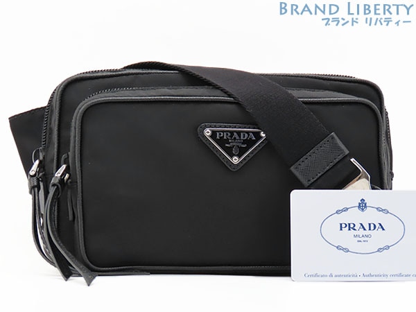 新品同様プラダナイロンバムバッグボディバッグベルトバッグウエストバッグショルダーバッグNEROブラック1BL010