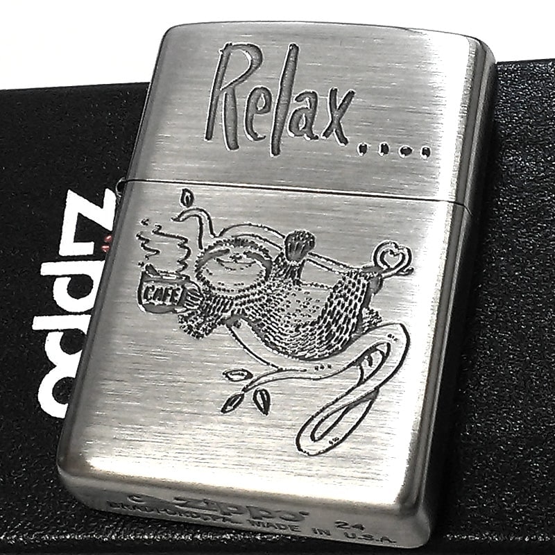 ZIPPO ライター ナマケモノ アニマル ジッポ 動物 かわいい Relax メッセージ入り シルバー 可愛い おしゃれ レディース メンズ プレゼント ギフト 5,928円