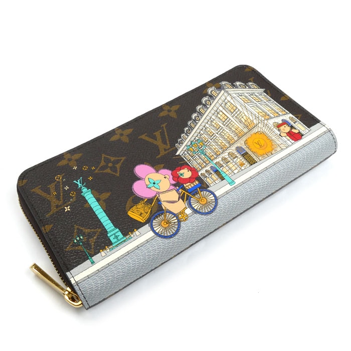 LOUIS VUITTON ルイ・ヴィトン ヴィヴィエンヌ ジッピーウォレット 長財布 ラウンドファスナー モノグラム ブラウン×ピンク M81544 IC レディース 中古