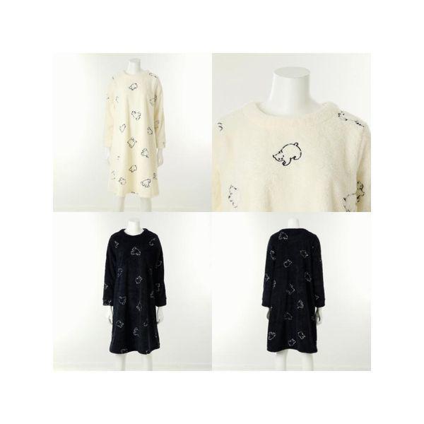 ビーナス正常 2枚入り 極細糸 ホッキョクグマ刺繍 女性ワンピース パジャマ 2セット VEV3967L 2C C_P413618883