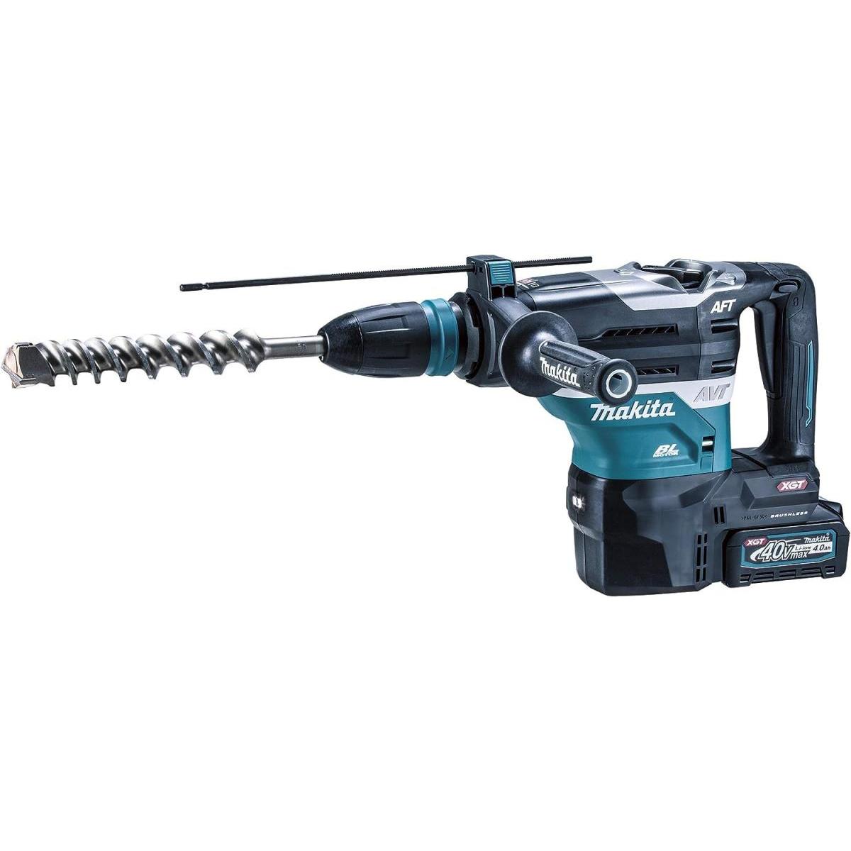 マキタ makita 40mm充電式ハンマドリル 40Vmax4Ah バッテリ2本・充電器・ケース付 HR005GRMX 青 充電式 ハンマドリル