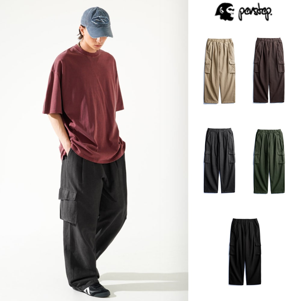 [PERSTEP] Coolmix Pigment Linen Like Cargo Long Pants