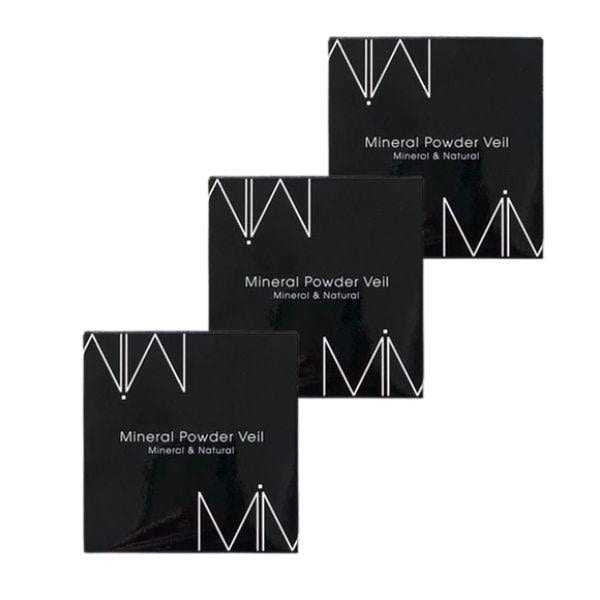 MiMC エムアイエムシー ミネラルパウダーヴェール 3個セット 送料無料 (本体 01トランスヌード) 9ｇ