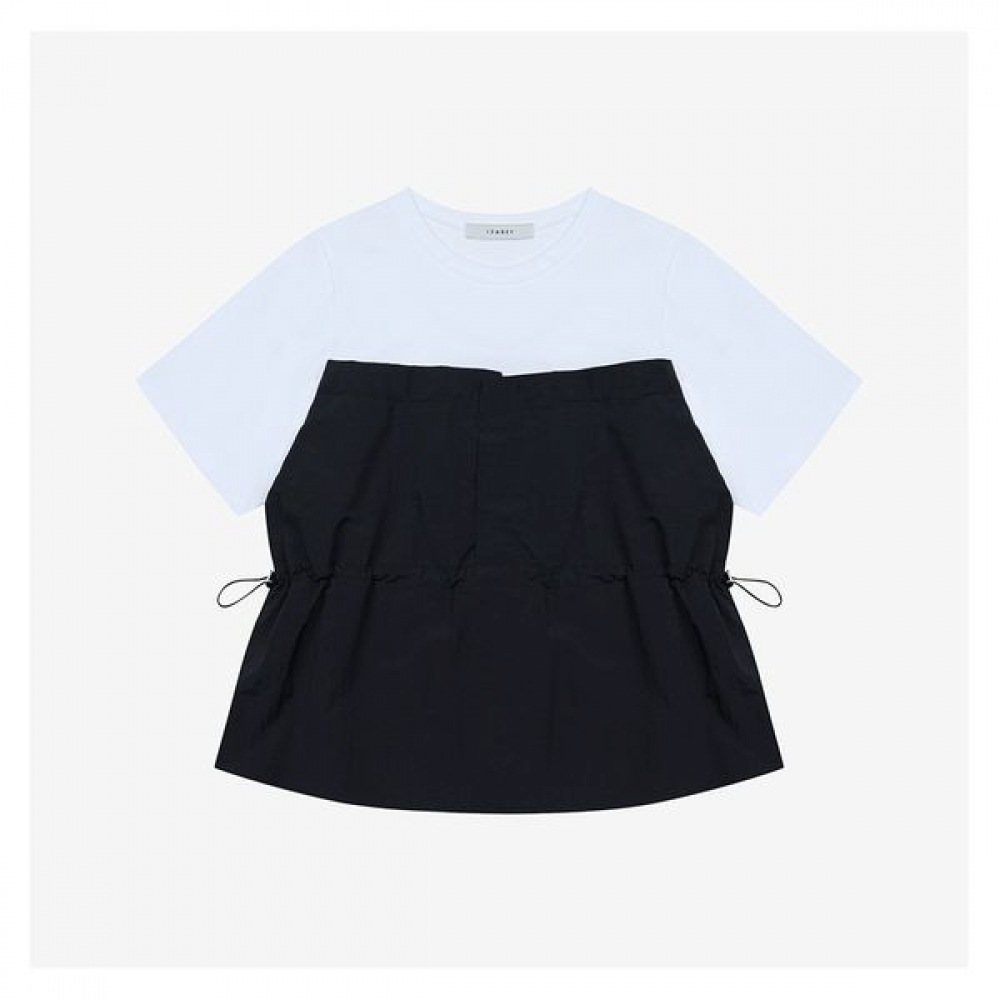 [イザベイ] ウエストストリングペプラムショートスリーブTシャツ (VKIBD2845)