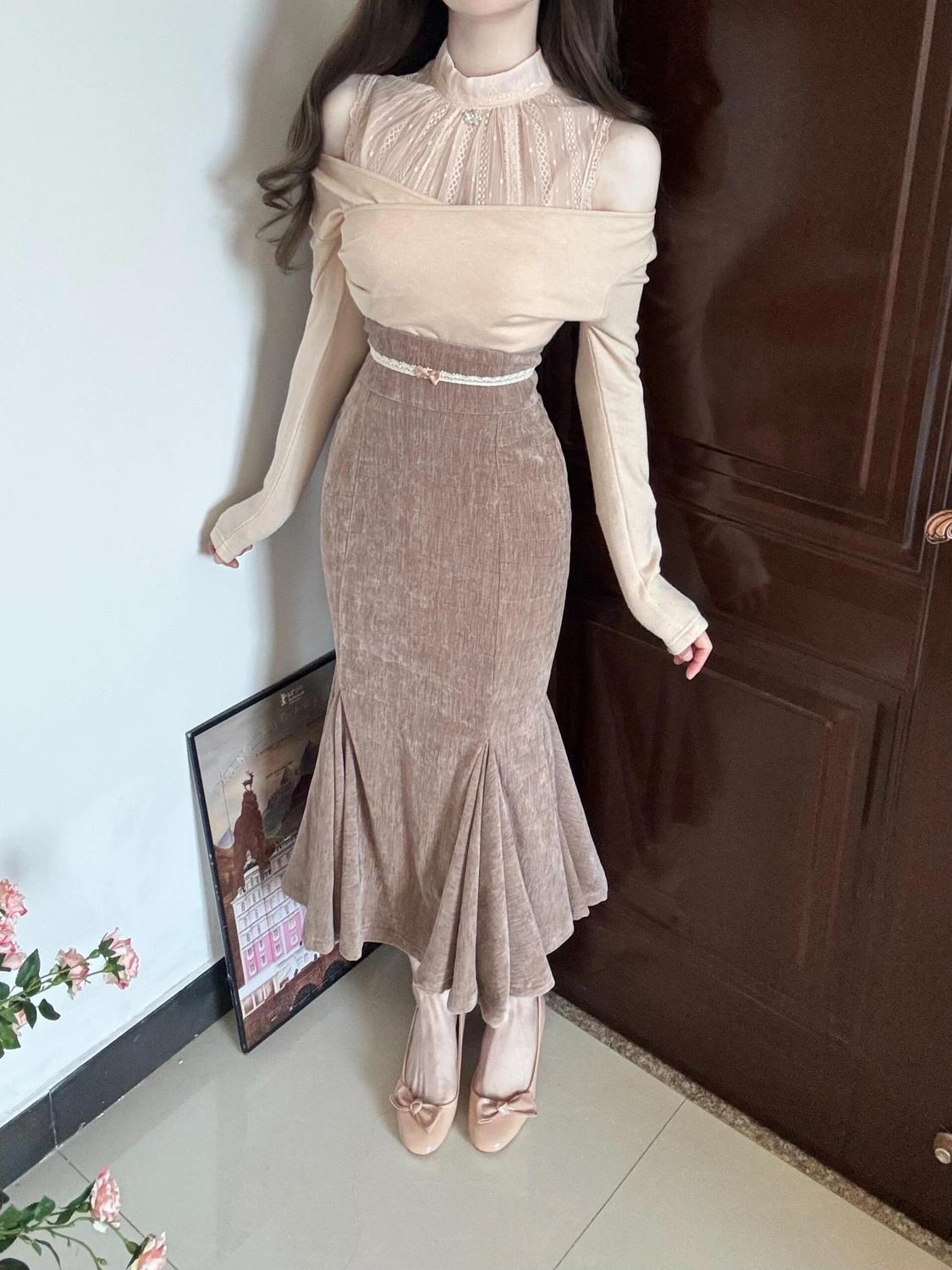 母の日セットアップ レディース ヒップ ビスチェスカート ストラップレス トップス