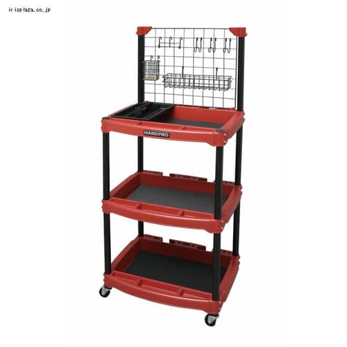 【目玉商品】【公式】 ワゴン キャリーワゴン 大容量 ハードツールワゴン 工具棚 工具入れ ツールカート メッシュパネル付 HDW-3M レッド 代引き不可 メガ割