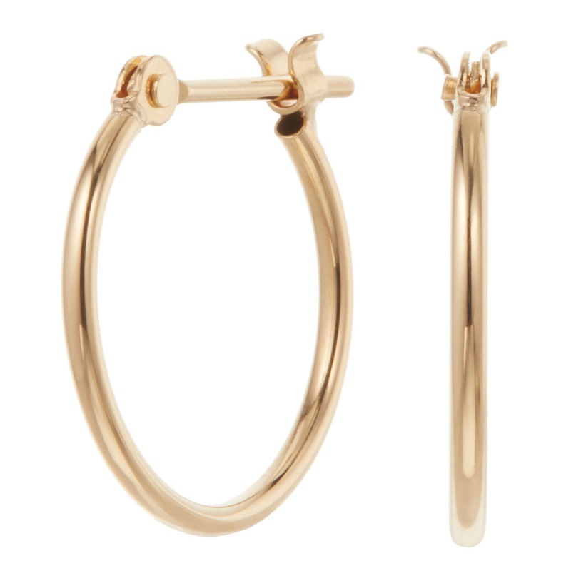 ピアス レディース 日本製 K18 18金 ゴールド フープピアス 華奢 細い 細め シンプル