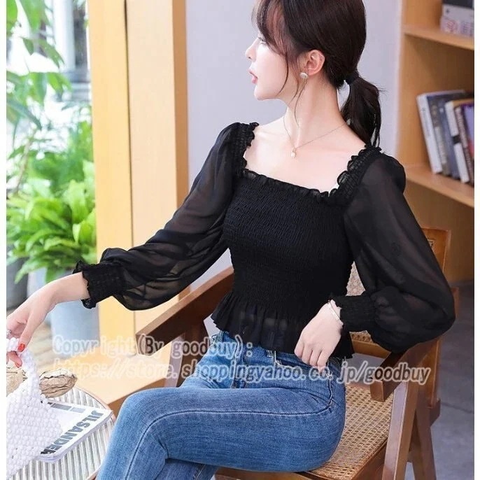 ブラウス長袖レディースシャツブラウストップスゆったり大きいサイズはおり2色フリル着痩せ大人L通勤体型 母の日のプレゼント