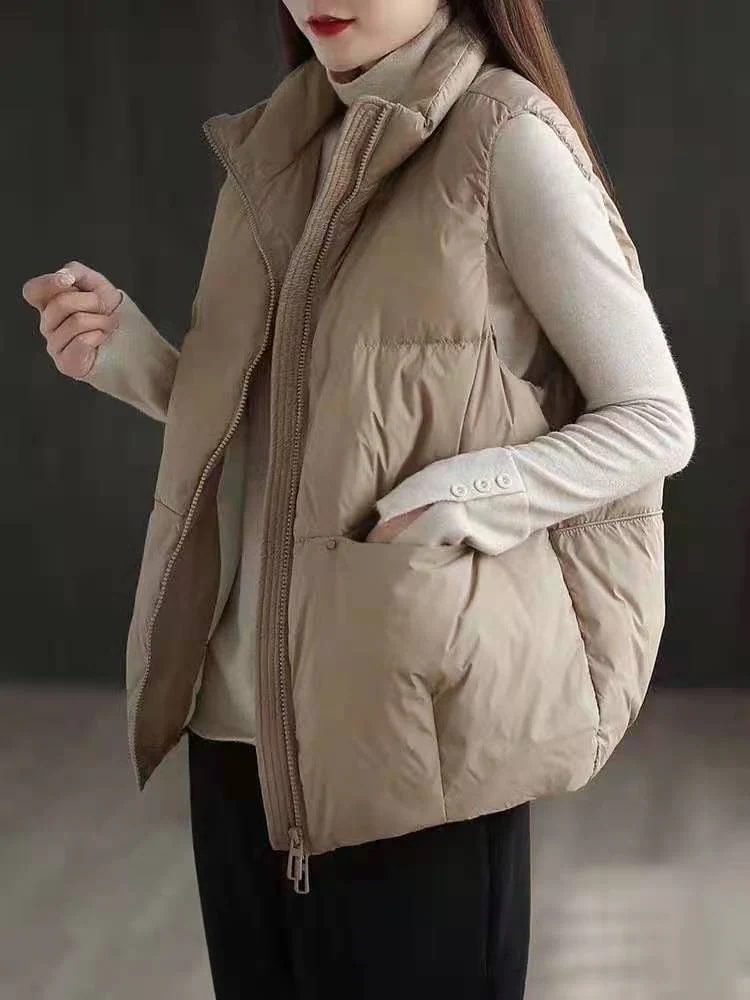 作登場ベストダウン風ベスト中綿ベストダウンジャケットレディースアウタートップス厚大きいサイズ暖かい防風防寒防寒着 4,849円