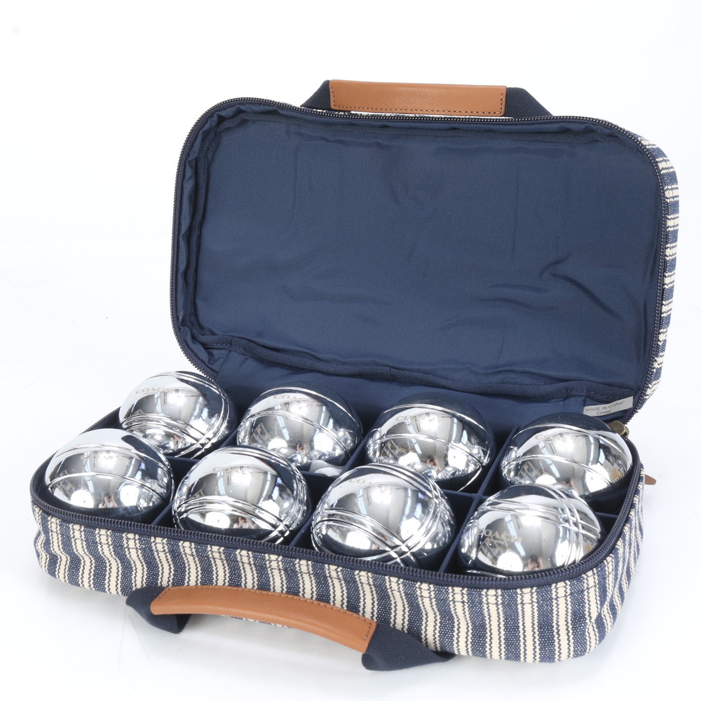 美品 ケース付 ボッチャ ボール ゲーム アクティブ レザー×キャンバス スポーツ用品 メンズ ECE CK2-2 中古