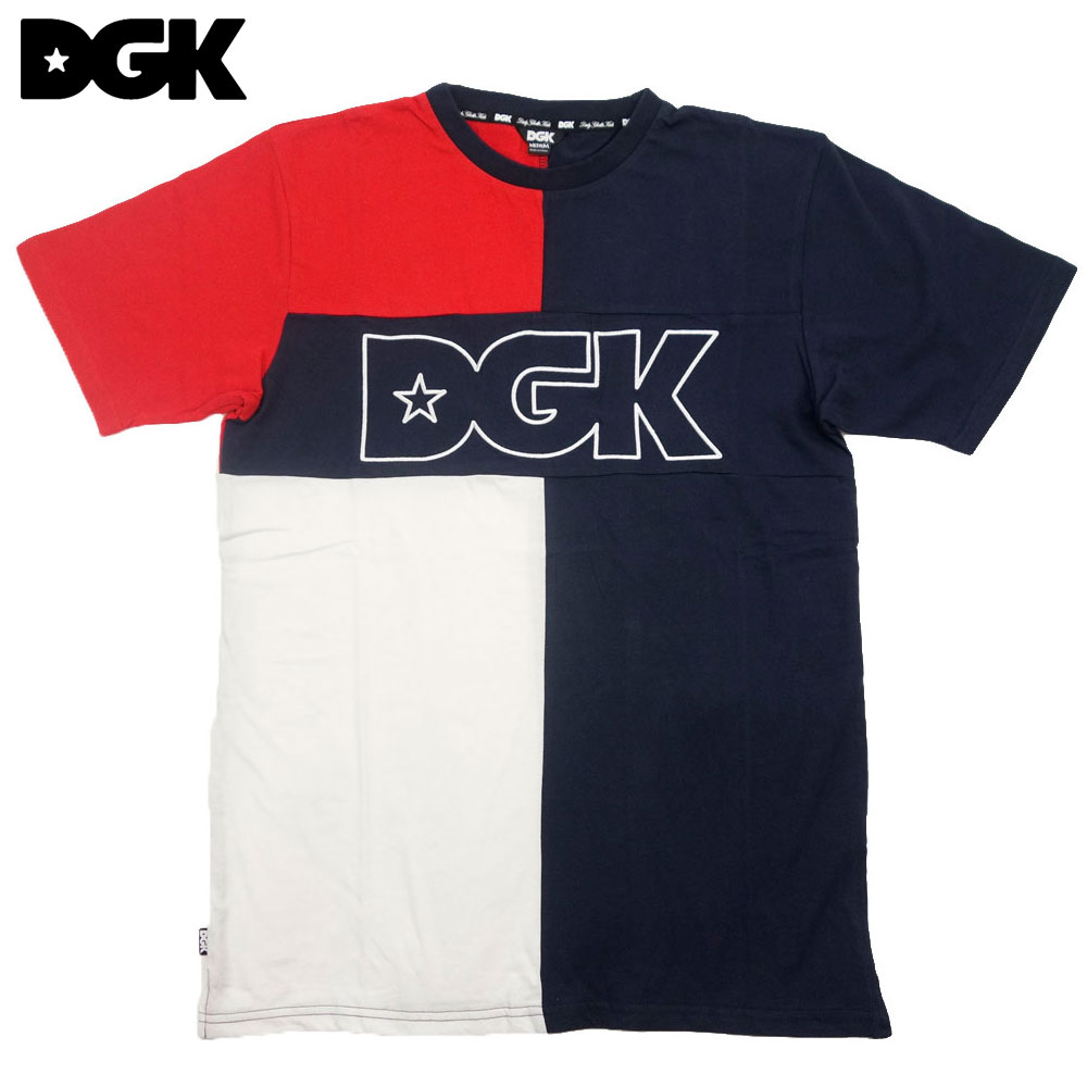 DGK/ディージーケークレイジーパターン 半袖 Tシャツ/SPLIT S/S KNIT