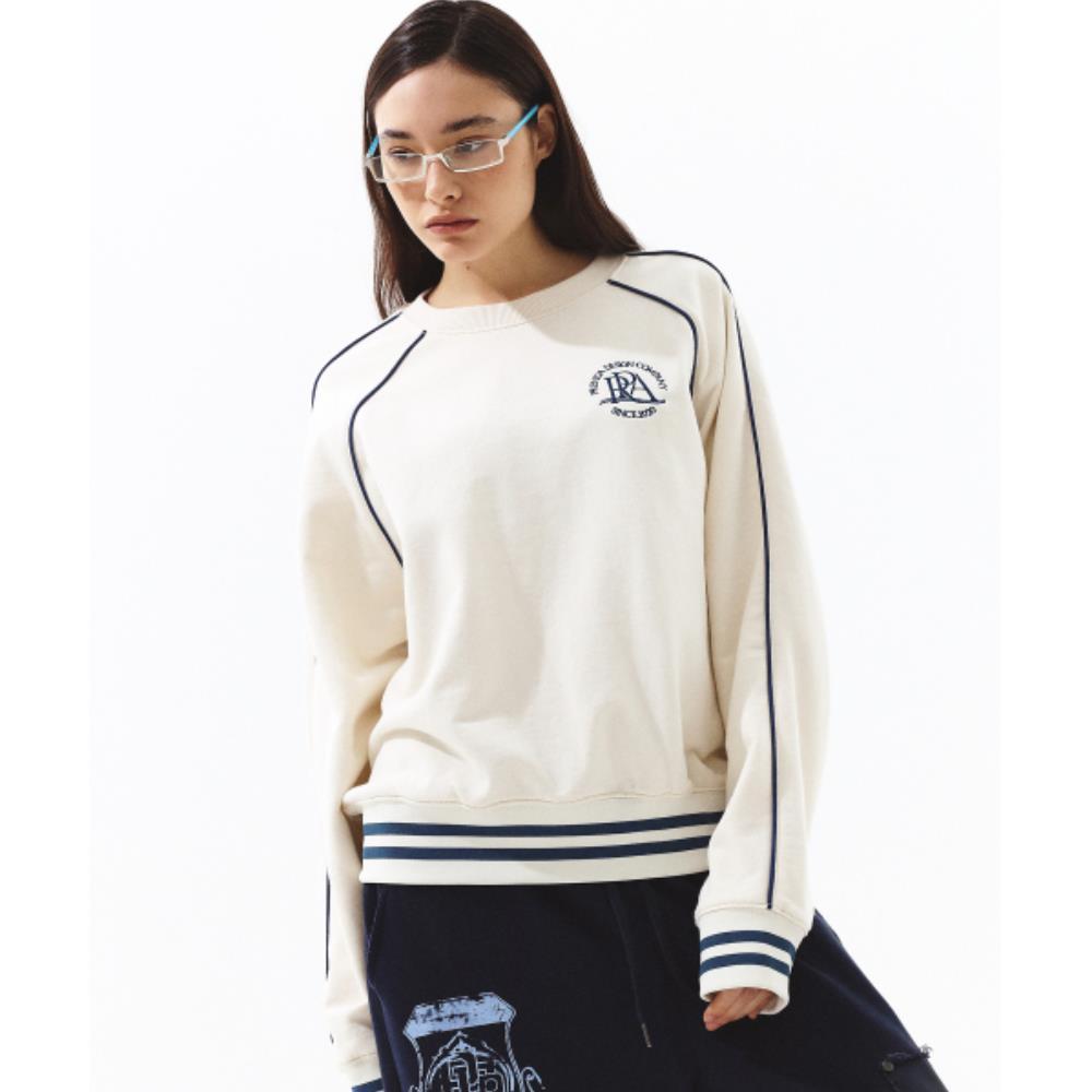 PRENDA ROUND LOGO RAGLAN SWEATSHIRT CREAM PRTFSACR02WI4