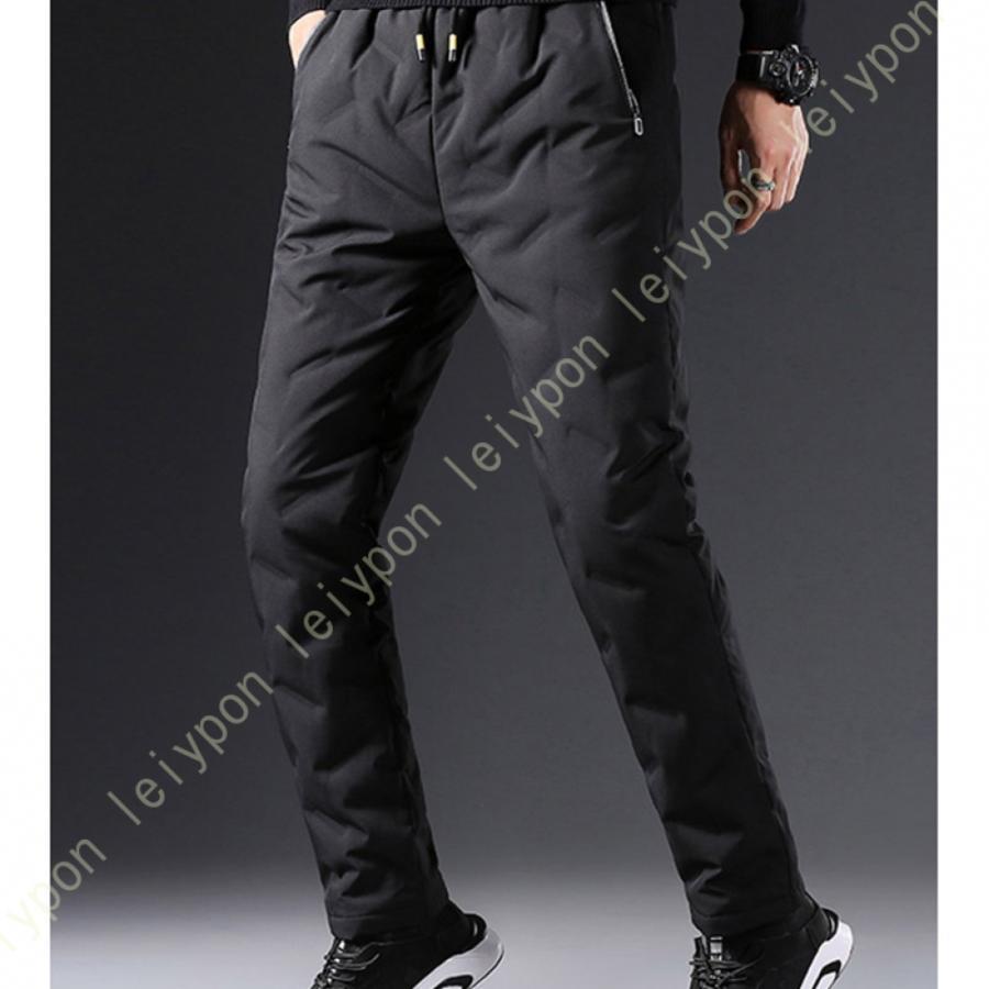 ダウンパンツ メンズ 登山 アウトドア 暖かい 防風 防寒 パンツ 防寒着 撥水加工 防風 透湿 羽毛 イージーパンツ フィッシング 釣り ダックダウン