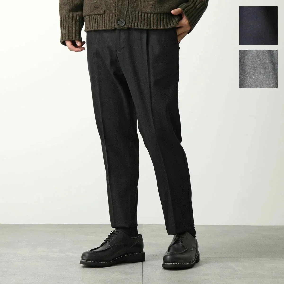 BRIGLIA 1949 ブリリア テーパードパンツ RIVIERIAPT 423161 メンズ カシミヤ混ウールブレンド センタープレス カラー3色