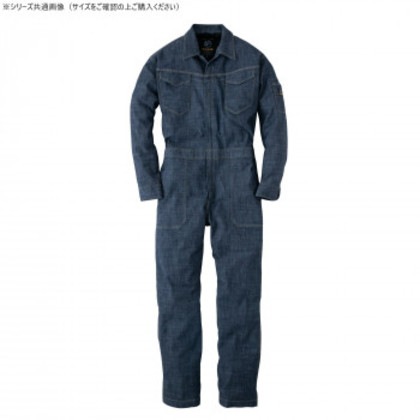 イーブンリバー ストレッチエアーライトカバーオール インディゴ(30) サイズ:3L SR-6100
