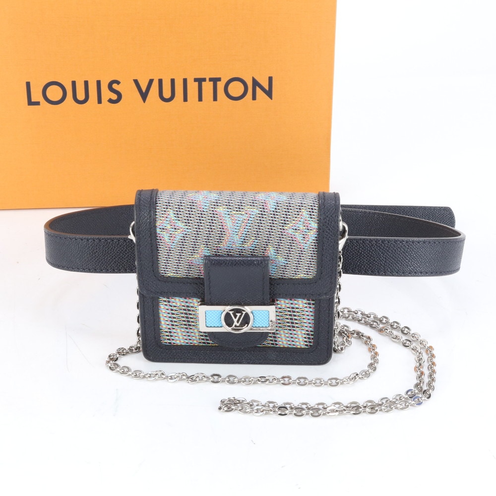 極美品 モノグラム LV ポップ バムバッグ ドーフィーヌ BB M68619 レザー×キャンバス 2WAY ショルダーバッグ 斜め掛け ハンド トート レディース RUE CP35-7 中古